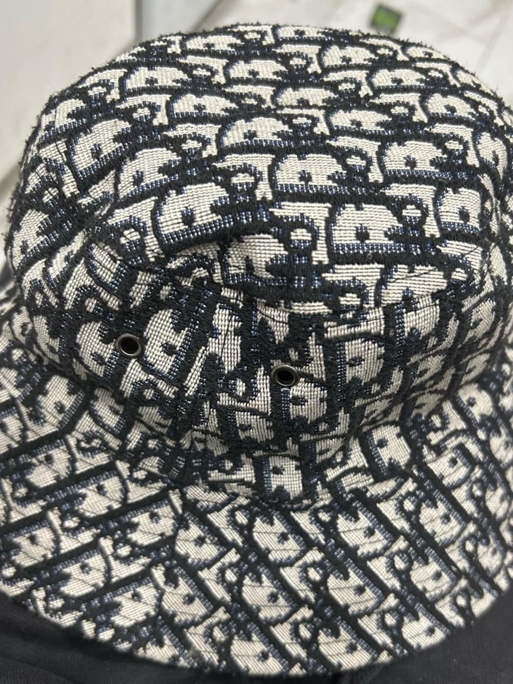 Dior Black and Cream Monogram Bucket Hat - Picture 2 of 2